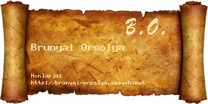 Brunyai Orsolya névjegykártya